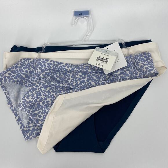 Tranquil & True Bikini Panties Size 2X Blue White Brushed Micro 3 Pack - Picture 2 of 7
